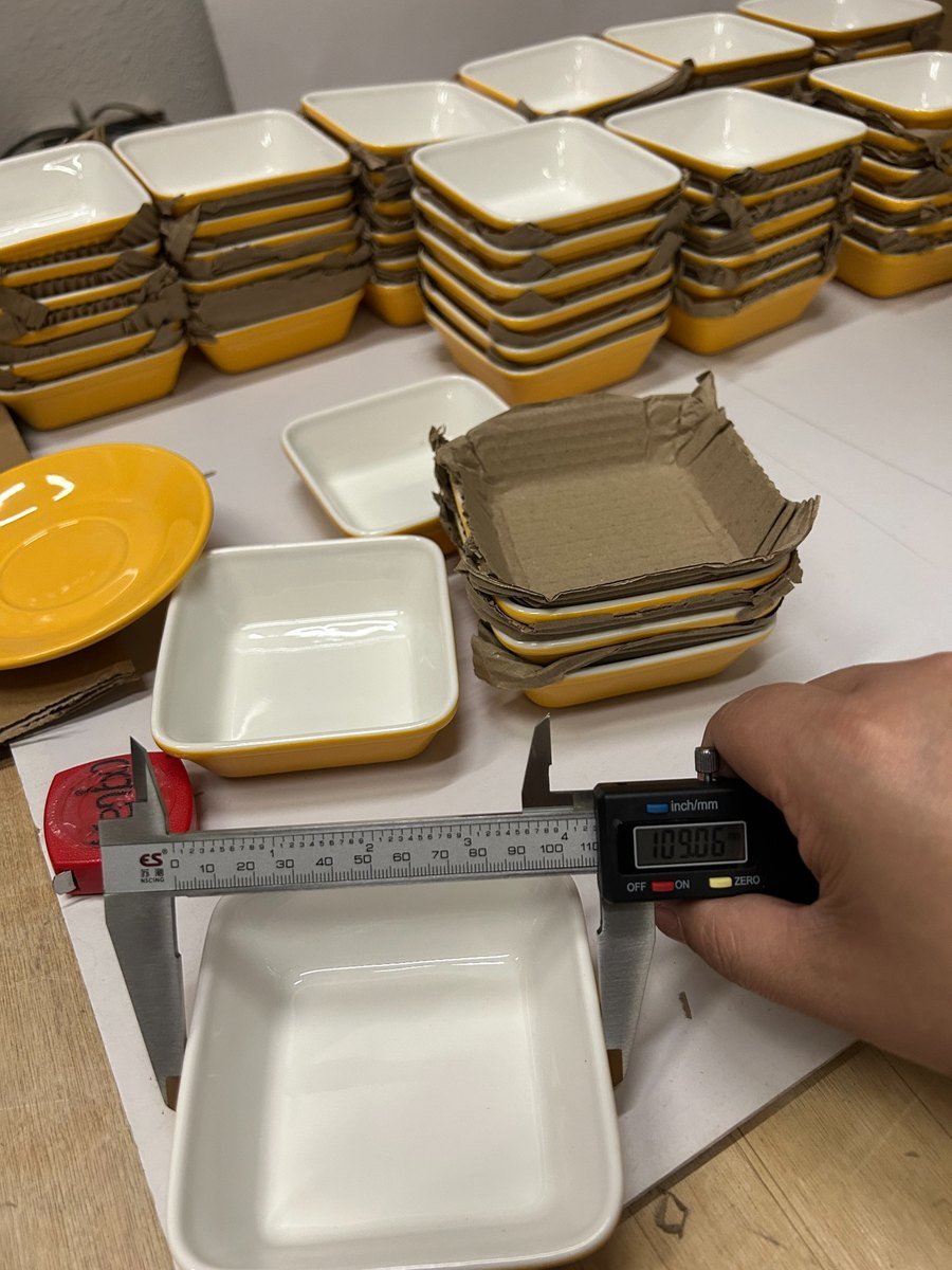 Checking airline chinaware dimensions
